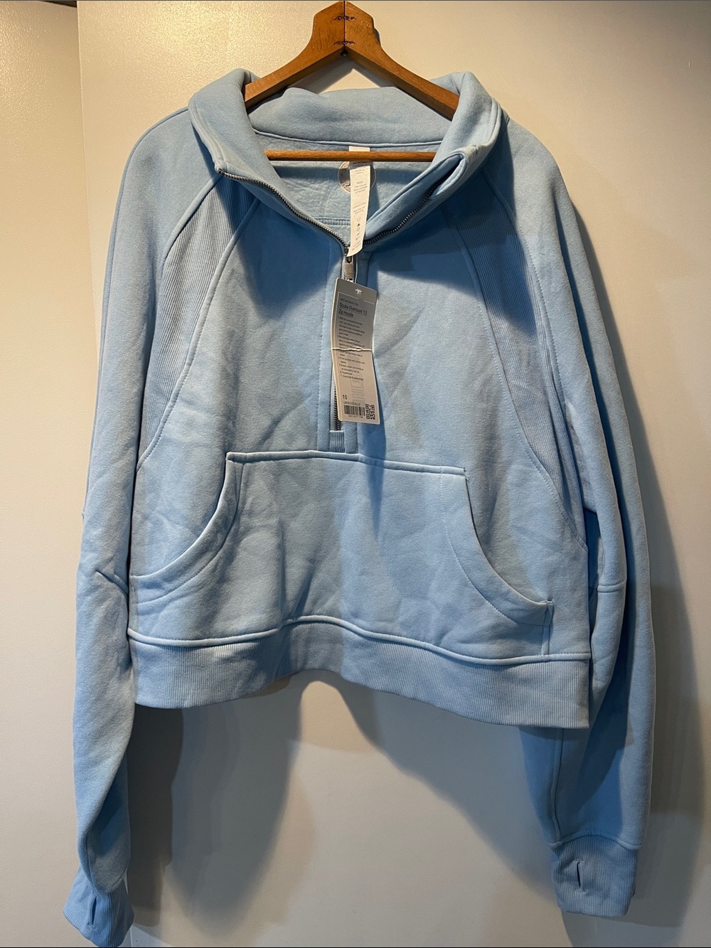 lululemon athletica Sky Blue Cropped Half-Zip Pullover
